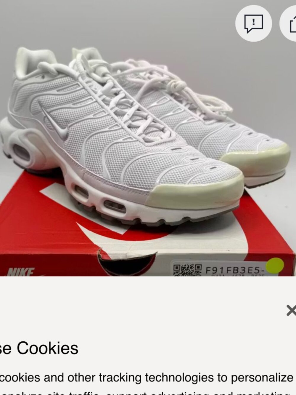 Nike Air Max Plus White  604133-139 Tn Air Tuned with Box! Year 2021! Mens 12